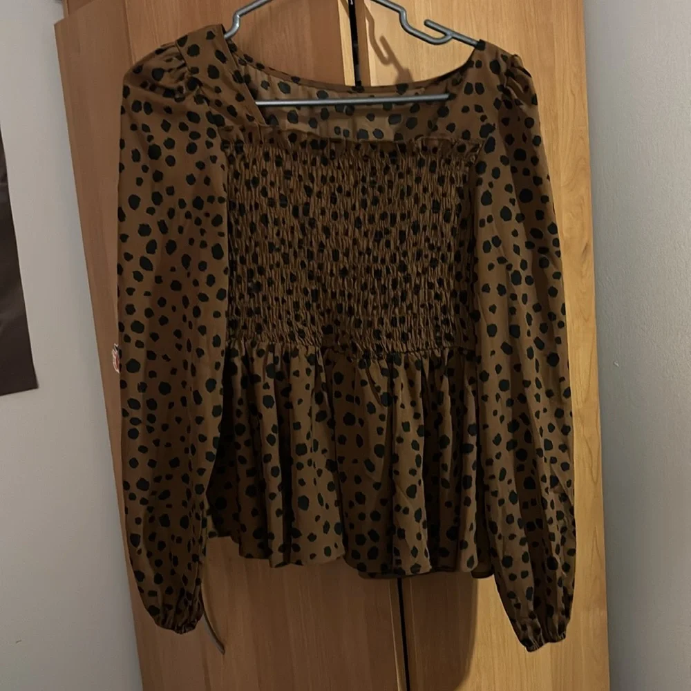 SHEIN - Brown - US M - Women’s Blouse - Trending - Casual - Work - Picture 4 of 6